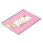 Hand telefoon chic roze nagels notitieboek (Linkerzijde)