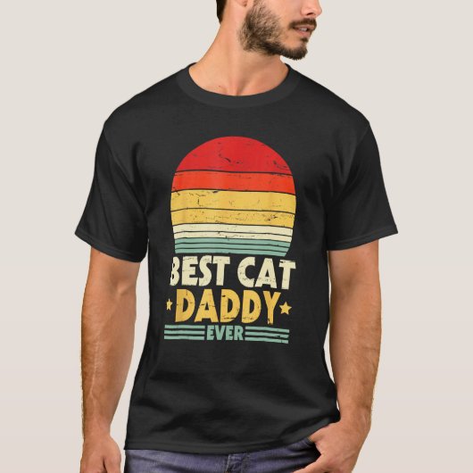 Hand Touching Paw Happy Father Day Papa Best Cat D T-shirt (Voorkant)