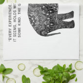 Hand Towel Buddha Henna Elephant Wisdom Theedoek (Gevouwen)