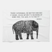 Hand Towel Buddha Henna Elephant Wisdom Theedoek (Horizontaal)
