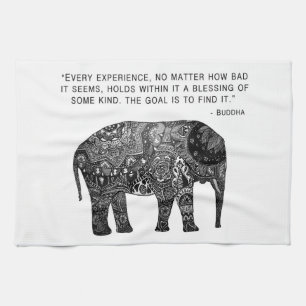 Hand Towel Buddha Henna Elephant Wisdom Theedoek