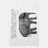 Hand Towel Buddha Henna Elephant Wisdom Theedoek (Verticaal)