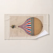 HAND TOWEL : HOT AIR BALLOG MET FRANSE VLAG HANDDOEK (Handdoek)