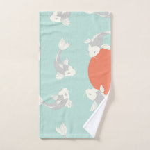 HAND TOWEL : JAPANESE STIJL KOI FISH DESIGN