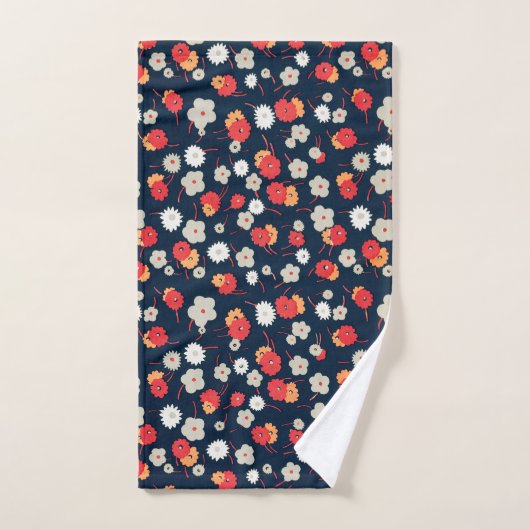 HAND TOWEL : JAPANESE WOODBLOCK : FLOWERS HANDDOEK (Handdoek)