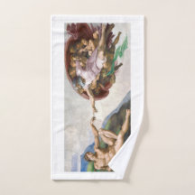 HAND TOWEL : MICHELANGELO : DE OPRICHTING VAN ADAM