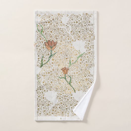 HAND TOWEL : WILLIAM MORRIS : GARDEN TULIP HANDDOEK (Handdoek)