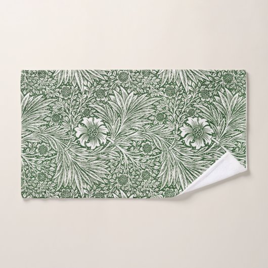HAND TOWEL : WILLIAM MORRIS : GROEN MARIGOLD HANDDOEK (Handdoek)