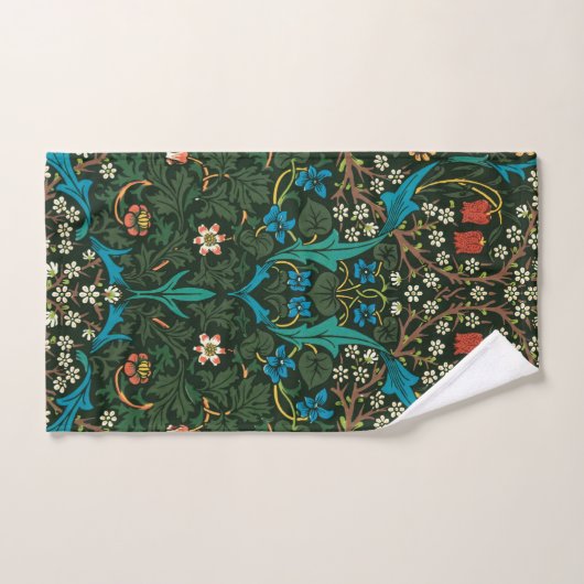 HAND TOWEL : WILLIAM MORRIS : TULIP ONTWERP HANDDOEK (Handdoek)