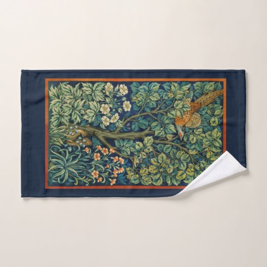 HAND TOWEL : WILLIAM MORRIS : ZWARE ONTWERP HANDDOEK (Handdoek)