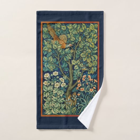 HAND TOWEL : WILLIAM MORRIS : ZWARE ONTWERP HANDDOEK (Handdoek)