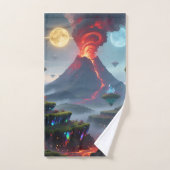 Hand Towel with Fantasy Volcano Art Handdoek (Handdoek)