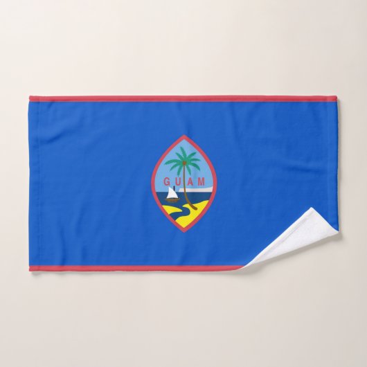 Hand Towel with Flag of Guam, USA Handdoek (Handdoek)