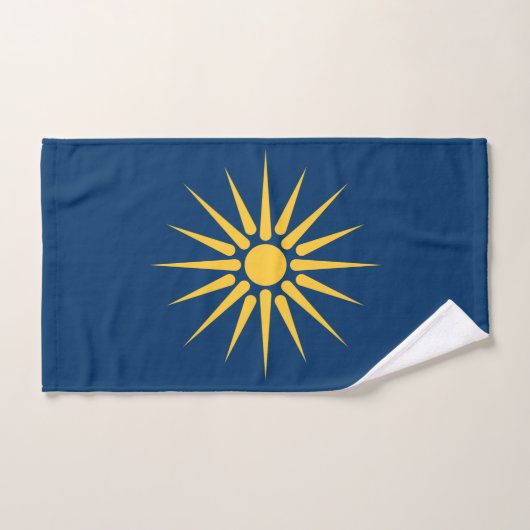 Hand Towel with Flag of Macedonia, Greece Handdoek (Handdoek)