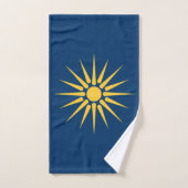 Hand Towel with Flag of Macedonia, Greece Handdoek (Handdoek)