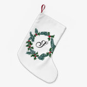 Hand-trekkerstkrans, aanpasbaar initiaal kleine kerstsok (Voorkant (Hangend))