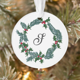 Hand-trekkerstkrans, aanpasbaar initiaal ornament