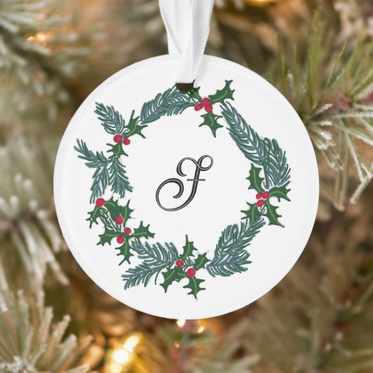 Hand-trekkerstkrans, aanpasbaar initiaal ornament (Boom)