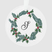 Hand-trekkerstkrans, aanpasbaar initiaal ornament (voorkant)