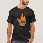 Hand Turkey Middle Finger Funny Adult Thanksgiving T-shirt (Voorkant)