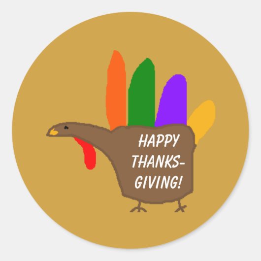 Hand Turkije - Thanksgiving stickers (Voorkant)