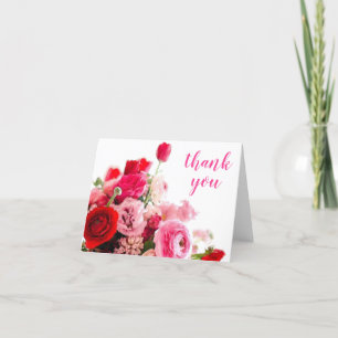 Hand van Dankbaarheid Script Waterverf Rozen Templ Bedankkaart