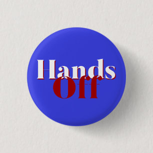 Hand van de democratie en de rechtsstaat blauw ronde button 3,2 cm