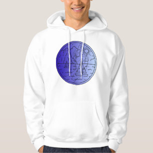 Hand van de Oceaan - Minimalistisch Blauw Zeelands Hoodie