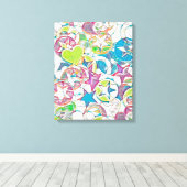 hand van EDDArt - sterren en harten 1 Canvas Afdruk (Insitu (Houten vloer))
