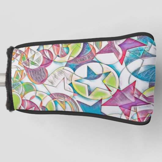 hand van EDDArt - sterren en harten 1 Golfheadcover (Voorkant)