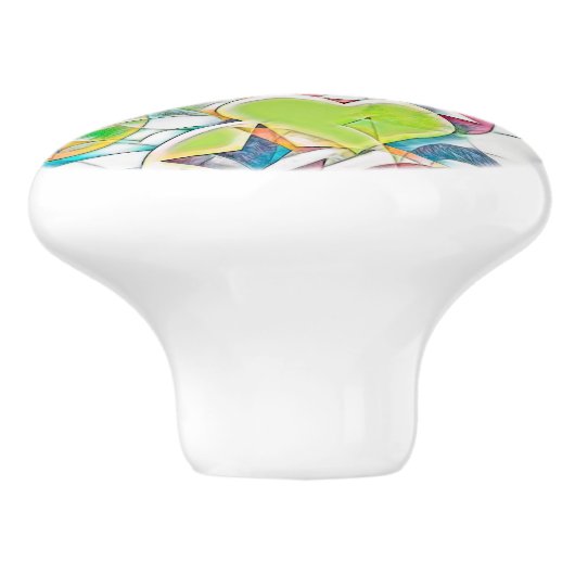 hand van EDDArt - sterren en harten 1 Keramische Knop (Zijkant)