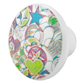 hand van EDDArt - sterren en harten 1 Keramische Knop (Rechts)