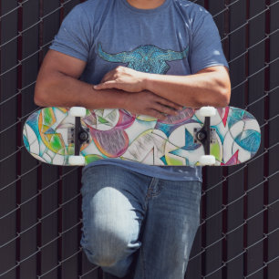 hand van EDDArt - sterren en harten 1 Persoonlijk Skateboard