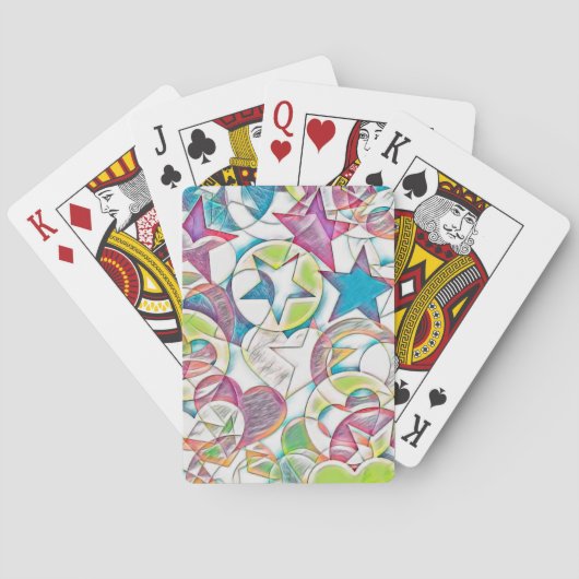 hand van EDDArt - sterren en harten 1 Pokerkaarten (Achterkant)