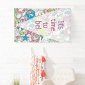 hand van EDDArt - sterren en harten 1 Spandoek (Insitu)