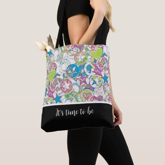 hand van EDDArt - sterren en harten 1 Tote Bag (Dichtbij)
