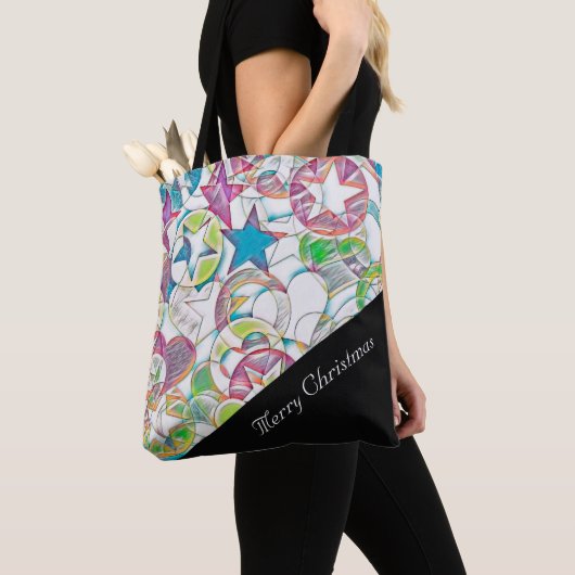 hand van EDDArt - sterren en harten 1 Tote Bag (Dichtbij)