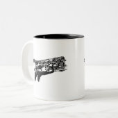 Hand van een Cyborg God? Tweekleurige Koffiemok (Voorkant links)