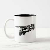 Hand van een Cyborg God? Tweekleurige Koffiemok (Links)