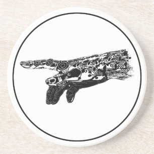 Hand van een Cyborg God? Zandsteen Onderzetter