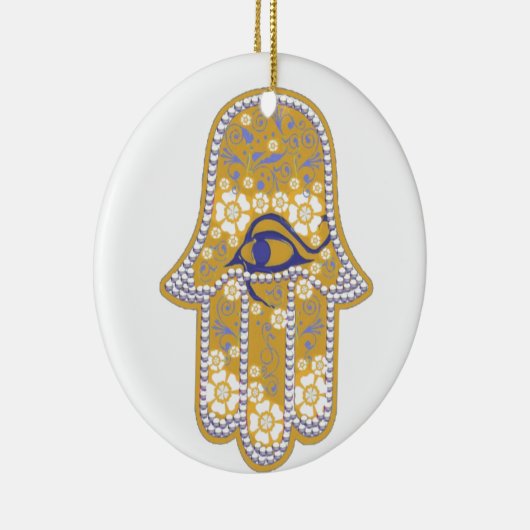 Hand van Fatima hamsa Keramisch Ornament (Rechts)