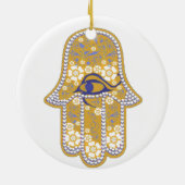 Hand van Fatima hamsa Keramisch Ornament (Achterkant)