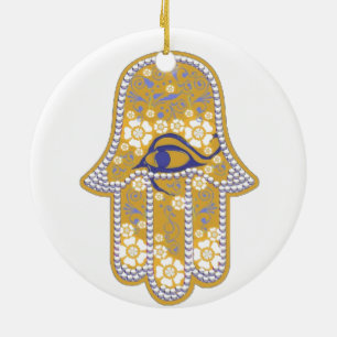 Hand van Fatima hamsa Keramisch Ornament