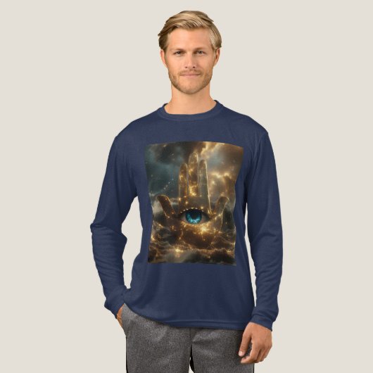 HAND VAN FATIMA – HAND VAN HAMSA – ZEN BOEDDHISME Tri-Blend SHIRT (Voorkant)