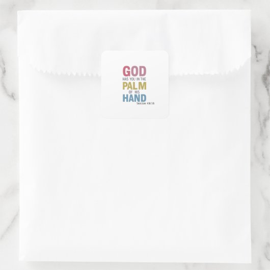 Hand van Gods Voorzienigheid die U altijd begeleid Vierkante Sticker (Tas)