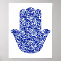 Hand van Hamsa Blue White Lucky Talisman