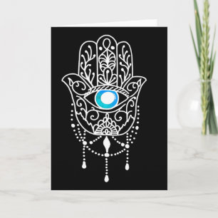 Hand van Hamsa Boze Oog Namaste Yoga Meditatie Min Kaart
