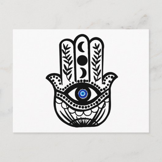 Hand van Hamsa Fatima Evil Eye Briefkaart (Voorkant)