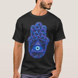 Hand van Hamsa Fatima Evil Eye Derde oog Spirituee T-shirt