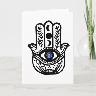Hand van Hamsa Fatima Evil Eye Kaart